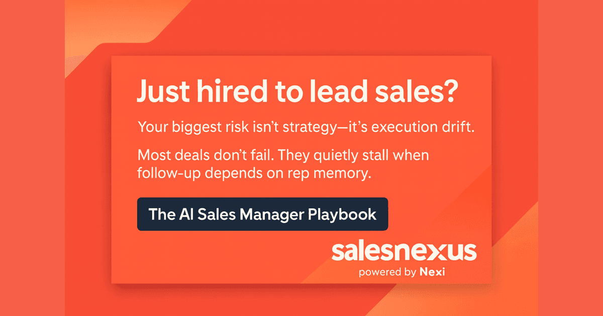 SalesNexus Releases Free AI Sales Manager Playbook to Address Revenue Leakage in Complex Sales Cycles